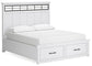 Ashbryn California  Panel Storage Bed With Mirrored Dresser, Chest And Nightstand