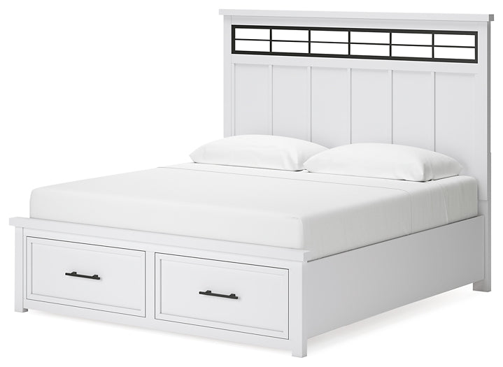 Ashbryn  Panel Storage Bed With Mirrored Dresser, Chest And Nightstand