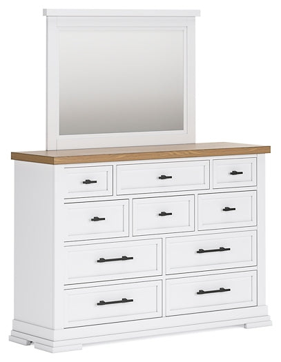 Ashbryn California  Panel Storage Bed With Mirrored Dresser