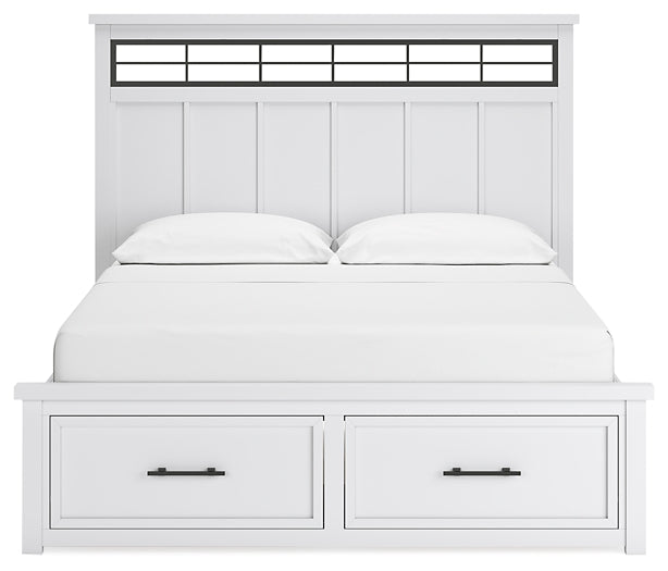 Ashbryn California  Panel Storage Bed With Mirrored Dresser