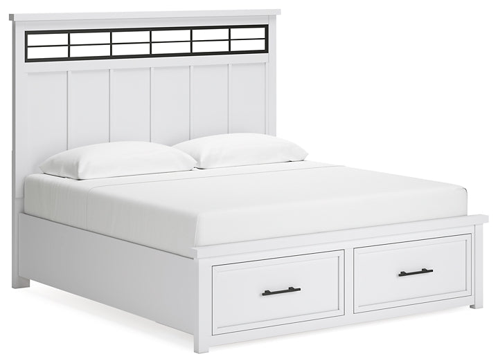 Ashbryn  Panel Storage Bed With Mirrored Dresser, Chest And Nightstand