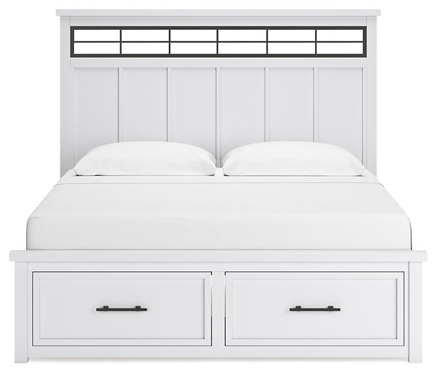 Ashbryn  Panel Storage Bed With Mirrored Dresser And Nightstand