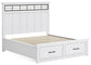 Ashbryn California  Panel Storage Bed With Mirrored Dresser And Nightstand