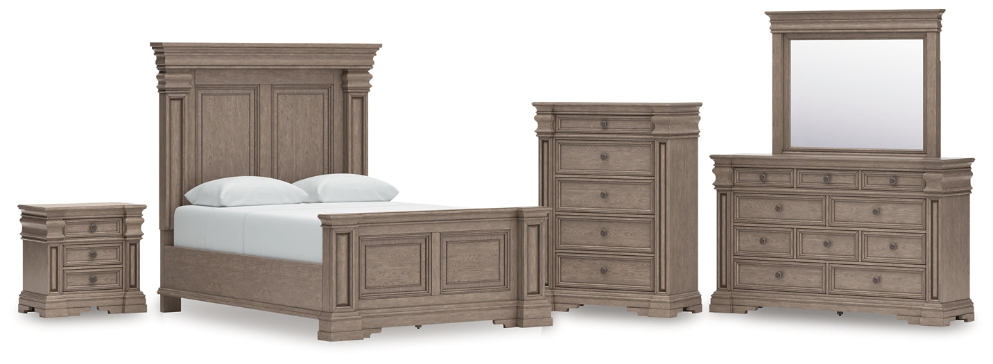 Blairhurst  Panel Bed With Mirrored Dresser, Chest And Nightstand