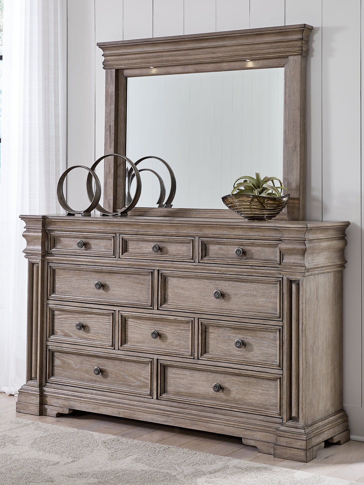 Blairhurst  Panel Bed With Mirrored Dresser, Chest And Nightstand