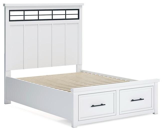 Ashbryn  Panel Storage Bed With Mirrored Dresser