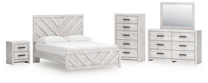 Cayboni  Panel Bed With Mirrored Dresser, Chest And Nightstand
