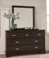 Covetown  Panel Bed With Mirrored Dresser, Chest And Nightstand