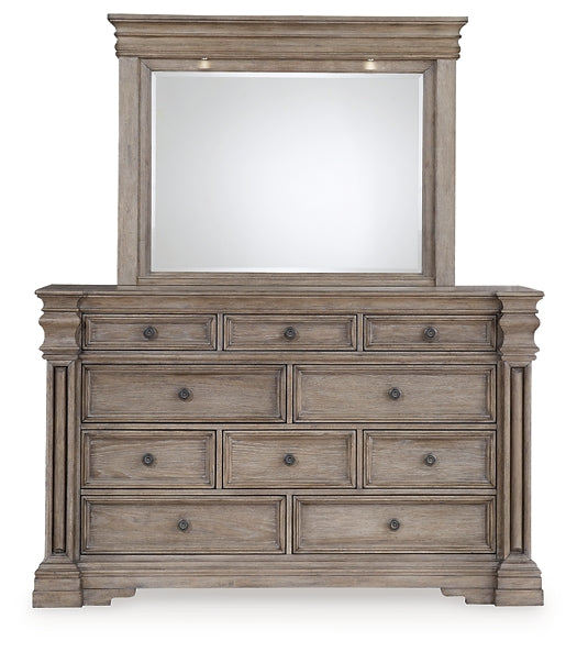 Blairhurst California  Panel Bed With Mirrored Dresser, Chest And Nightstand