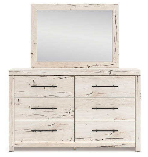 Lawroy  Panel Bed With Mirrored Dresser, Chest And Nightstand