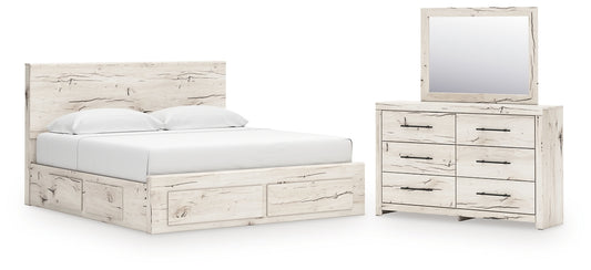 Lawroy  Panel Storage Bed With Mirrored Dresser