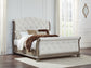 Ardenfield  Upholstered Sleigh Bed, Dresser, Mirror, Chest And Nightstand