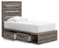 Graystorm  Panel Storage Bed With Mirrored Dresser, Chest And Nightstand
