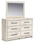 Lawroy  Panel Headboard With Mirrored Dresser And Nightstand