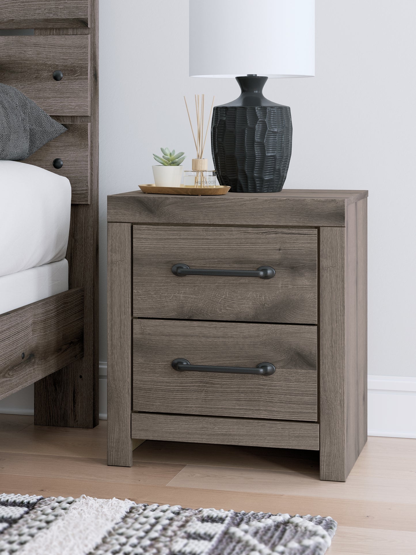 Graystorm  Panel Bed With Mirrored Dresser, Chest And Nightstand