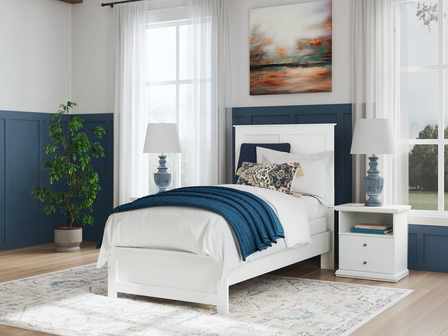 Bostwick Shoals  Panel Bed With Mirrored Dresser And Nightstand