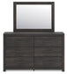 Hollivern  Panel Storage Bed With Mirrored Dresser And Nightstand