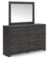 Hollivern  Panel Storage Bed With Mirrored Dresser And Nightstand