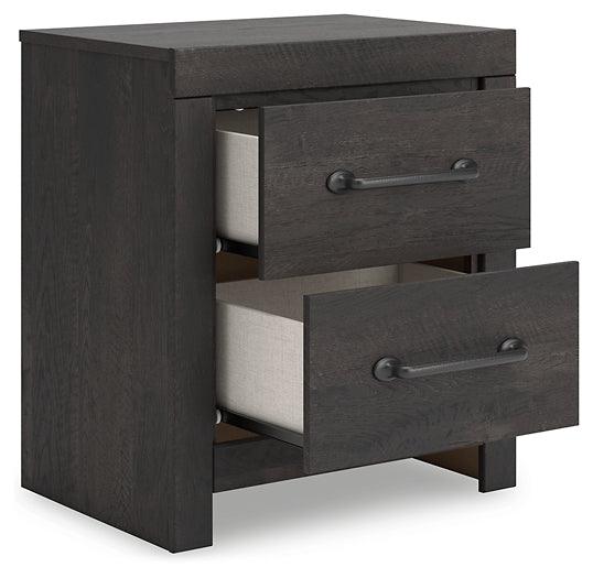 Hollivern  Panel Storage Bed With Mirrored Dresser And Nightstand