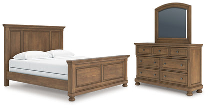 Feddinger  Panel Bed With Mirrored Dresser