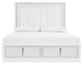 Chalanna  Upholstered Storage Bed With Mirrored Dresser, Chest And Nightstand
