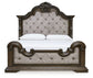 Maylee California  Upholstered Bed With Mirrored Dresser, Chest And Nightstand
