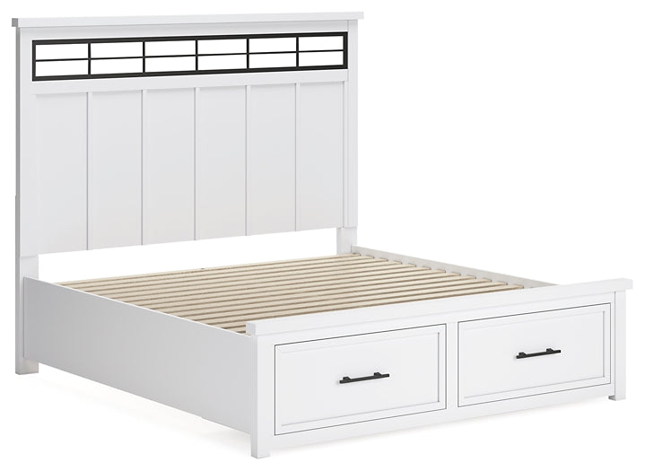 Ashbryn  Panel Storage Bed With Mirrored Dresser