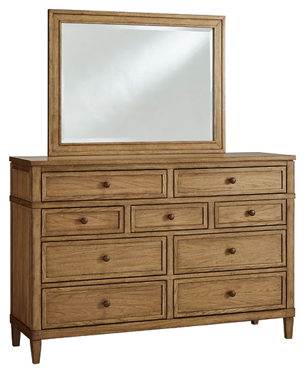 Sharlance  Upholstered Panel Bed With Mirrored Dresser, Chest And Nightstand