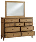 Sharlance  Upholstered Panel Bed With Mirrored Dresser, Chest And Nightstand
