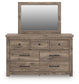Rusticott  Panel Bed With Mirrored Dresser And Nightstand