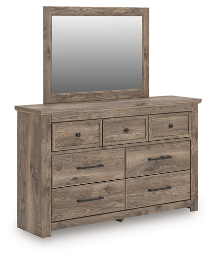 Rusticott  Poster Bed, Dresser And Mirror
