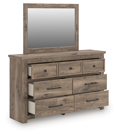 Rusticott  Poster Bed, Dresser And Mirror