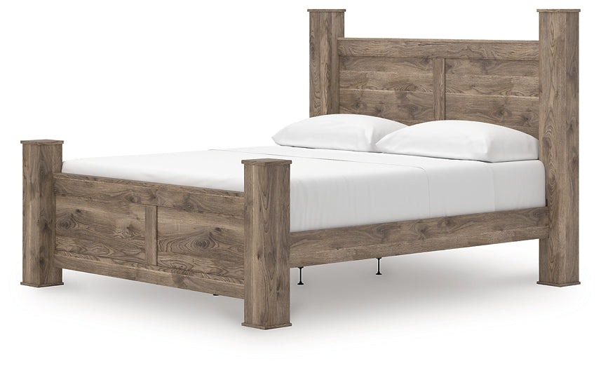 Rusticott  Poster Bed, Dresser And Mirror