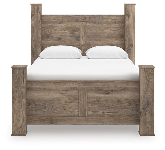 Rusticott  Poster Bed With Mirrored Dresser