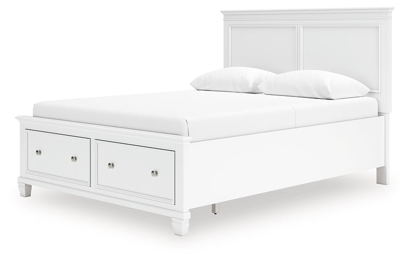 Fortman  Panel Storage Bed With Mirrored Dresser And Nightstand