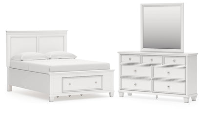 Fortman  Panel Storage Bed, Dresser And Mirror