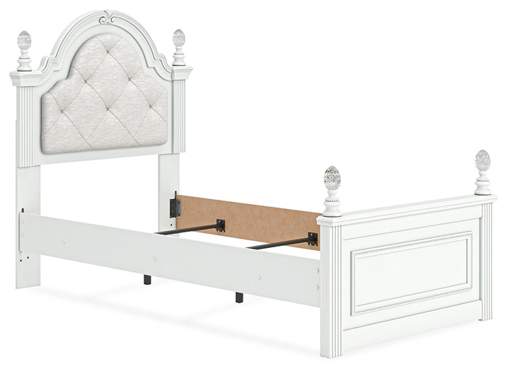 Kozlani  Upholstered Panel Bed, Dresser, Mirror And Nightstand