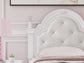 Kozlani  Upholstered Panel Bed, Dresser And Mirror
