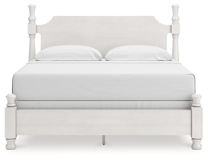 Rowlenstown  Poster Bed, Dresser, Mirror And Nightstand