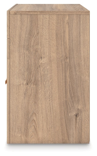 Kinlanni  Upholstered Panel Bed, Dresser, Mirror And Nightstand