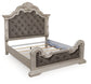 Bruchandi California  Upholstered Panel Bed With Mirrored Dresser