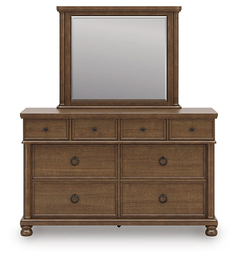 Rowlenstown  Poster Bed With Mirrored Dresser