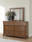 Rowlenstown  Poster Bed With Mirrored Dresser