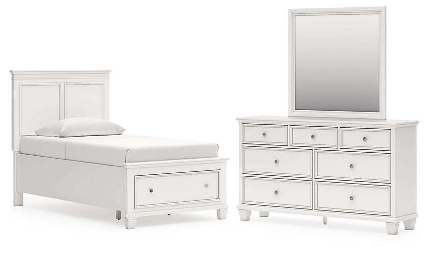 Fortman  Panel Storage Bed, Dresser And Mirror