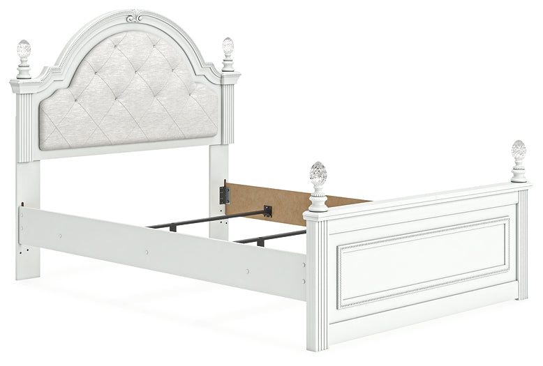 Kozlani  Upholstered Panel Bed, Dresser And Mirror