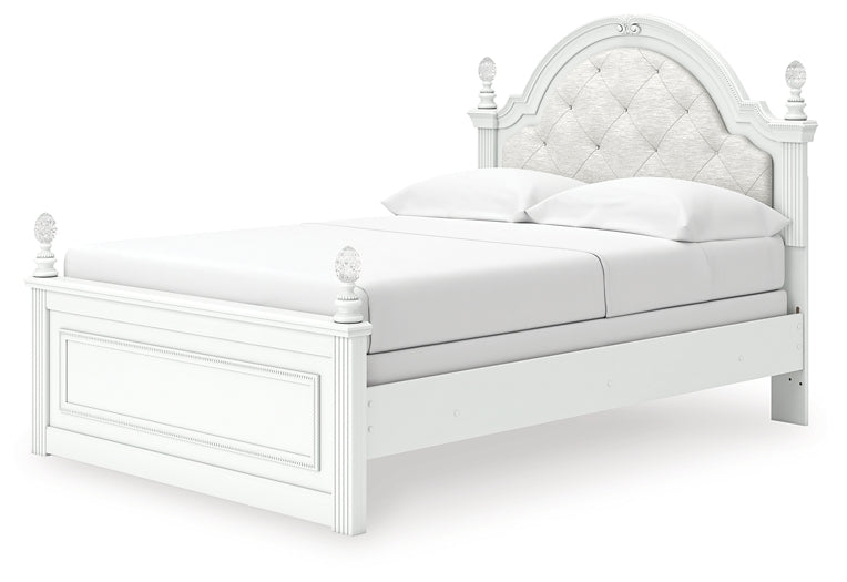 Kozlani  Upholstered Panel Bed, Dresser And Mirror