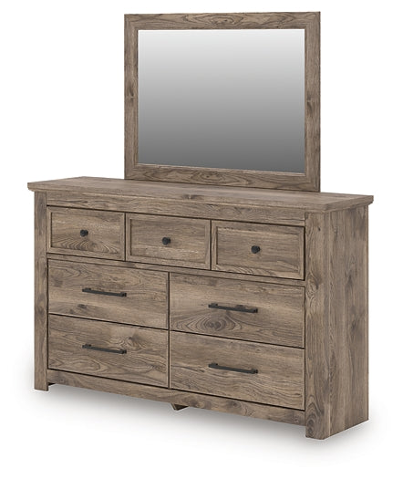 Rusticott  Poster Bed, Dresser, Mirror And Nightstand