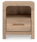 Kinlanni  Upholstered Panel Bed, Dresser, Mirror And Nightstand