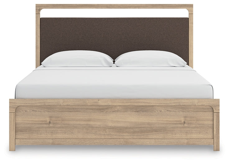Kinlanni  Upholstered Platform Bed, Dresser, Mirror And Nightstand