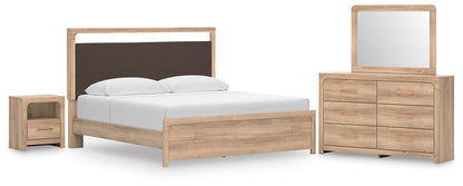 Kinlanni  Upholstered Platform Bed, Dresser, Mirror And Nightstand
